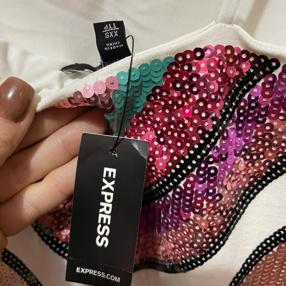 Express Chevron Sequin cocktail dress - Picture 4 of 4